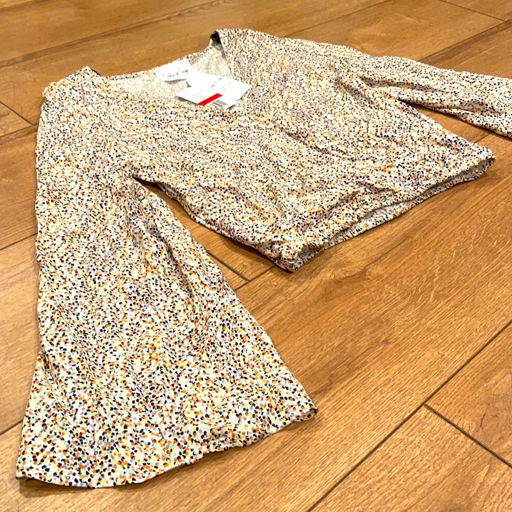 Flare Sleeve Crop Blouse